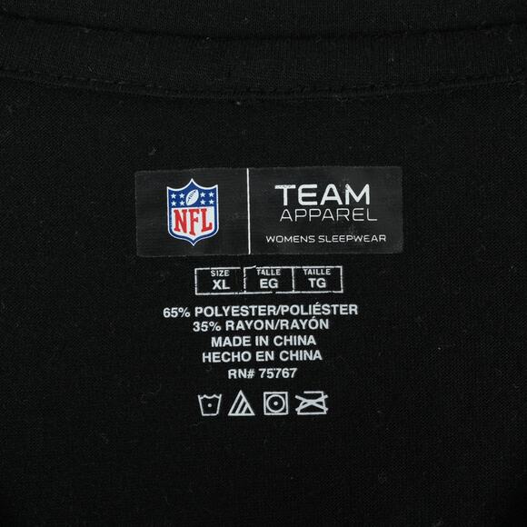 NFL Team Apparel Pittsburgh Steelers T-Shirt Womens XL Black Sleepwear - Picture 5 of 7